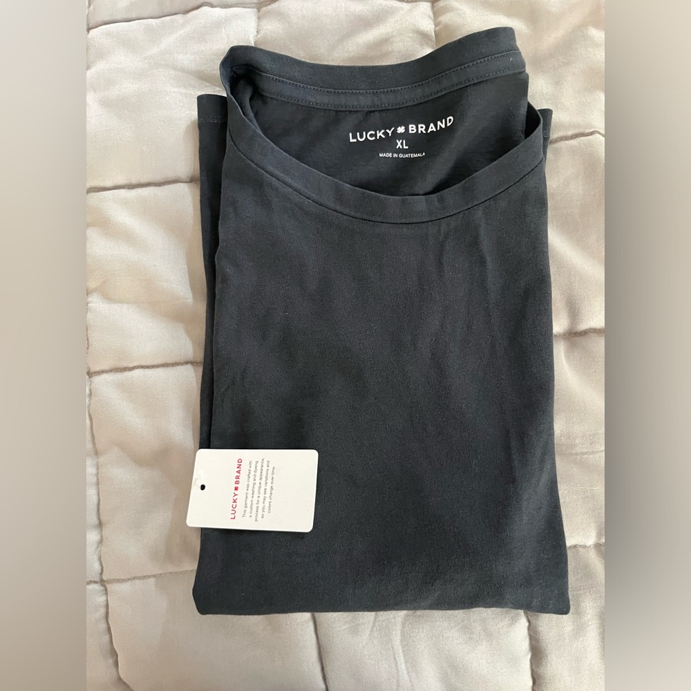 Lucky Brand muscle tee. Off black. XL women’s new with tags. Never worn.